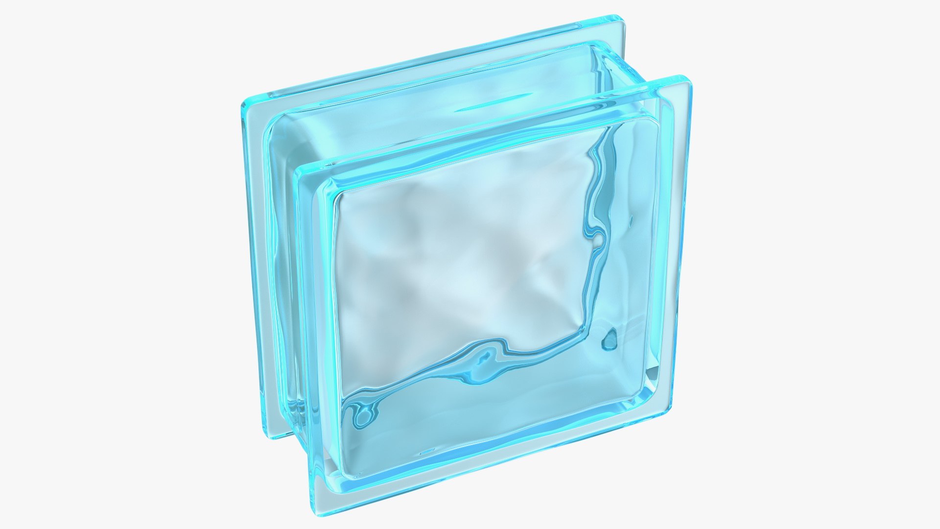 Blue Wave Glass Block 3D model preview