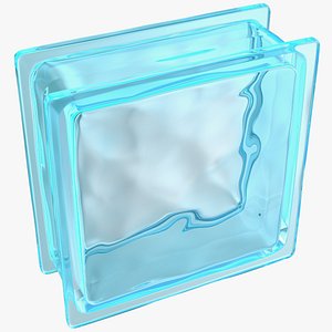 3D model Blue Wave Glass Block