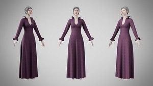 Dress 29 Grape 3D model