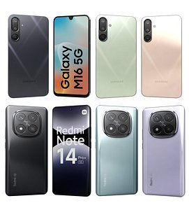 3D Samsung Galaxy M16 And Xiaomi Redmi Note 14 Pro Plus 5G