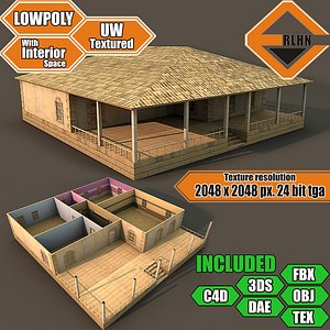 Lowpoly building with interior MBB22