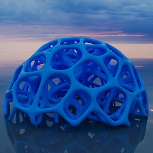 3D Parametric Voronoi-01 Organic Dome Pavilion model