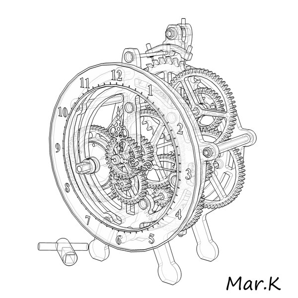 clock clockwork 3d model