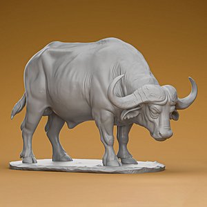 Majestic African buffalo with Base 3D Print