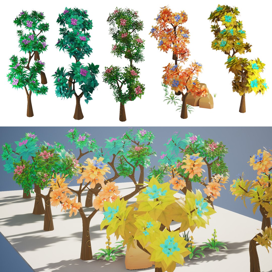 Free Free Fantasy Stylized Trees And Foliage 3D Model - TurboSquid 2134446