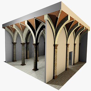 romanic vaulting column spacings 3d model