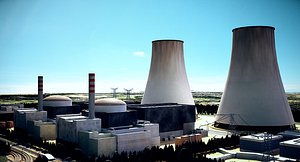 nuclear power exterior 3D model