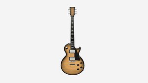 Electric Guitar C04 Black Wood - Music Instrument Design 3D model