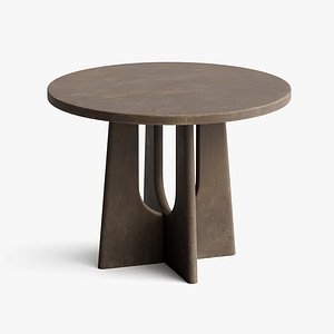 Table - Vintage Old Wooden Round Table 3D model