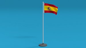 Low Poly Seamless Animated Spain Flag