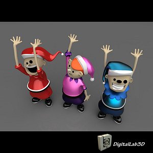 christmas elves 3d model