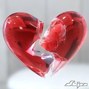 broken heart solid 3d model