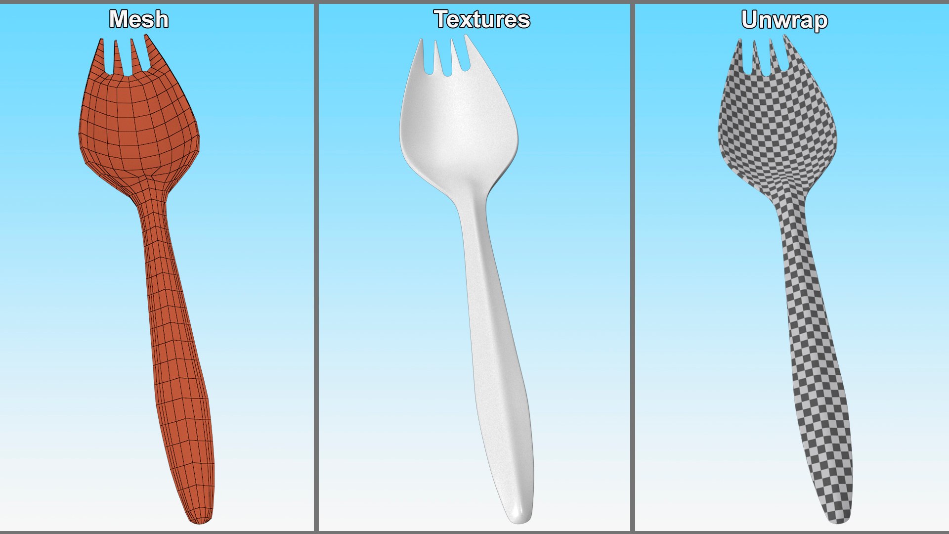 Plastic Spork Utensil Model TurboSquid 2201981