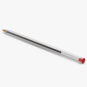 3D Red Ballpoint Pen