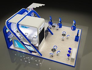 3D stand exhibition booth model