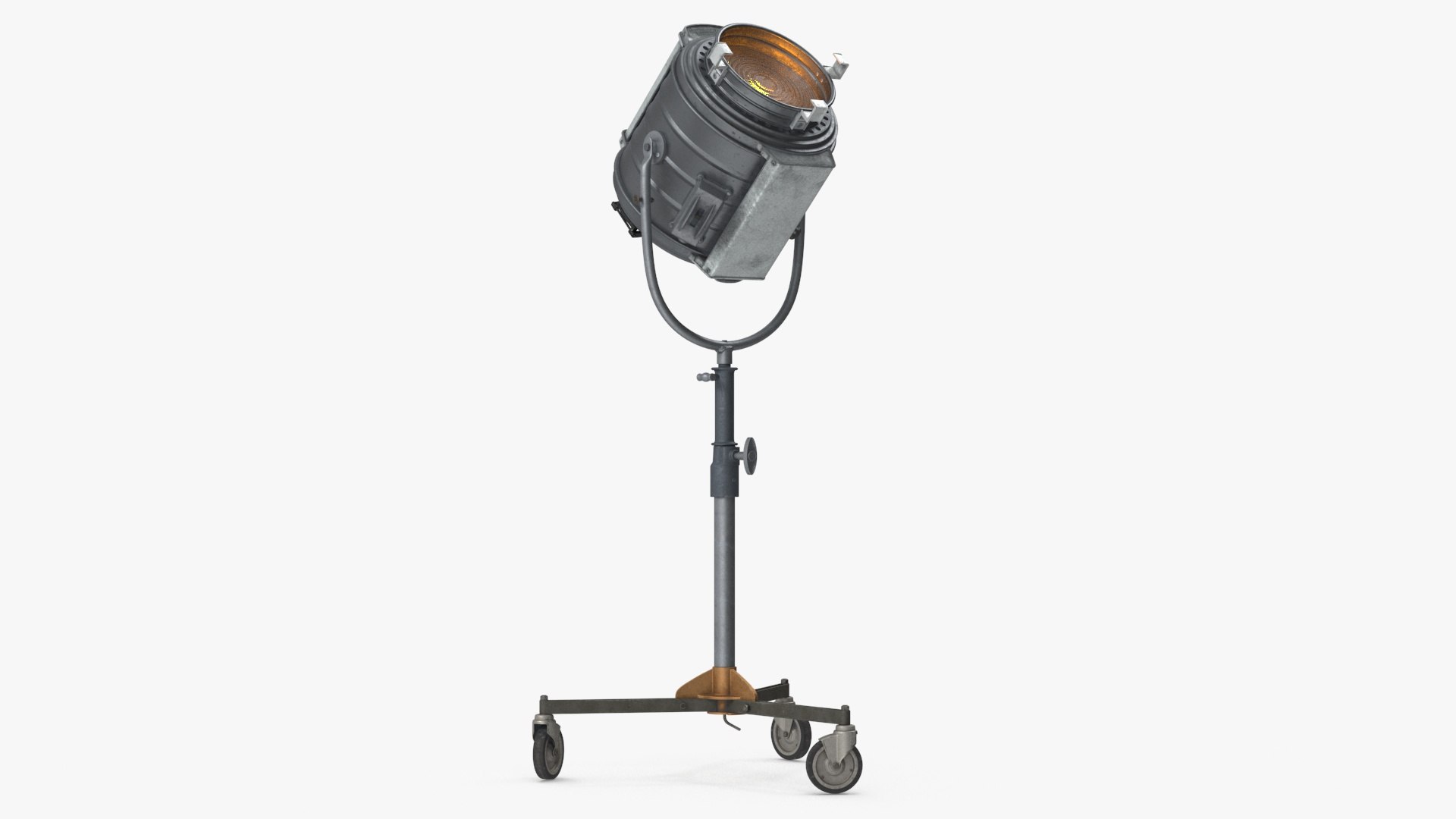 Vintage Studio Spotlight On Stand Light Is On 3D Model