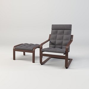 Armchair with ottoman 3D model