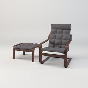 Armchair with ottoman