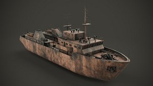 Rusted abandoned fishing vessel