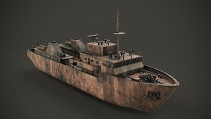 Rusted abandoned fishing vessel