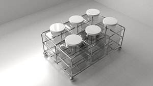 square food canister rack 3D
