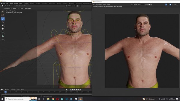 3D Realistic Man Base Mesh rigged and ready with facial 3D model ...