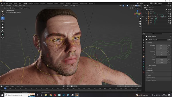 3D Realistic Man Base Mesh rigged and ready with facial 3D model ...
