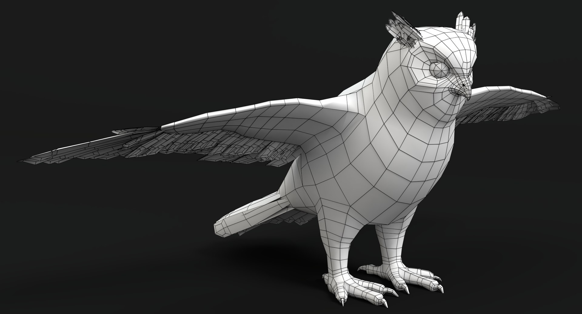 3D great horned owl animations model https://p.turbosquid.com/ts-thumb/nX/kdLbb1/3KaJfaxk/wireframe/png/1522707956/1920x1080/fit_q87/2fa027e92a676174b54bc6c107b4edee52cb29dd/wireframe.jpg