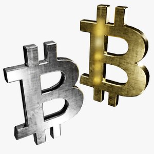 3D symbols silver gold btc