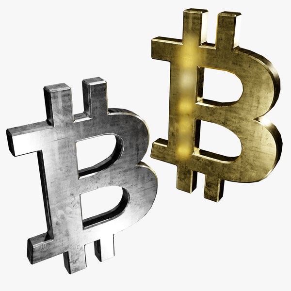 3D symbols silver gold btc