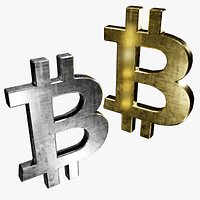 Bitcoin Symbol Collection Gold Silver BTC