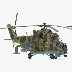 russian attack helicopter mil 3d model