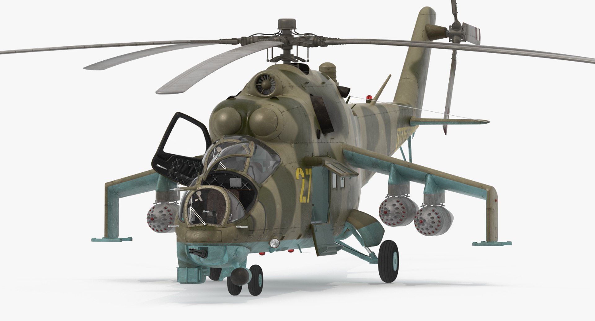 russian attack helicopter mil 3d model