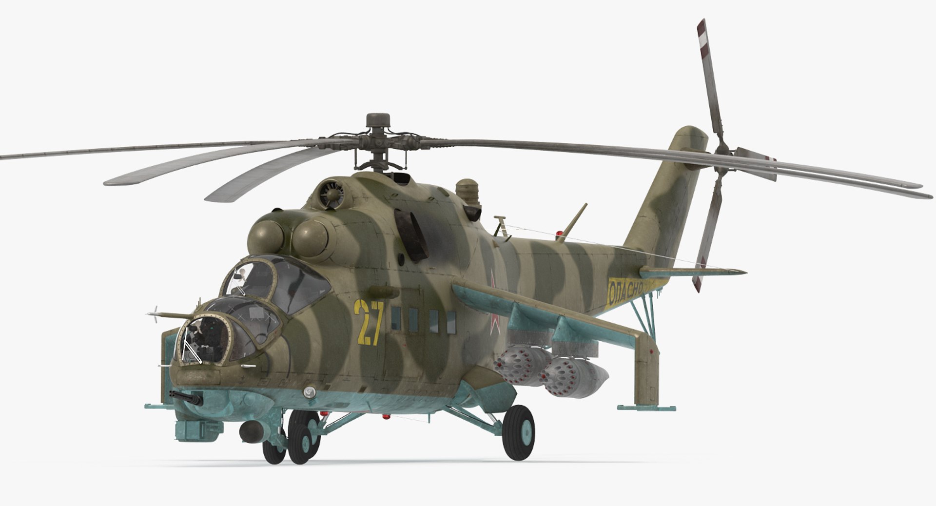 russian attack helicopter mil 3d model