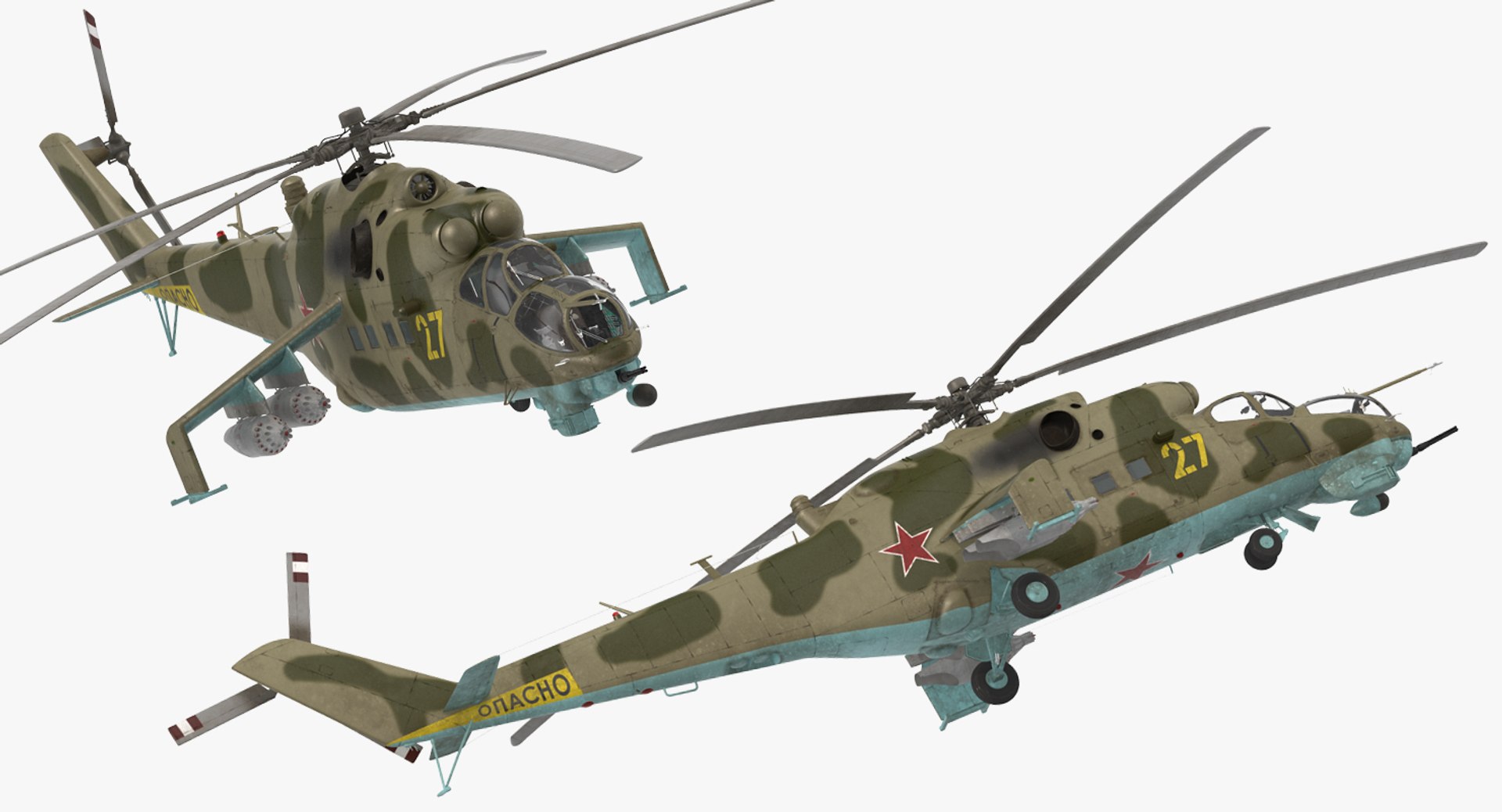 russian attack helicopter mil 3d model