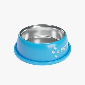 Pet Bowl Blue Metallic