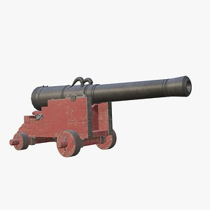 24-pounder naval cannon with LODs model