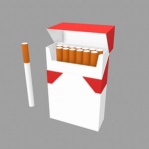 Opened Cigarettes Pack 3D model