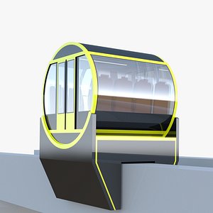 3D Monorail train pod model
