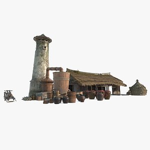 Asian Ancient Architecture Brewing Factory