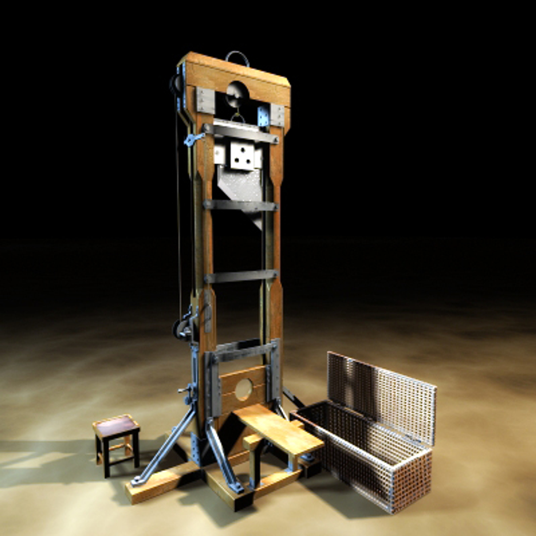 guillotine 3d model image.