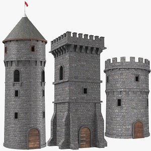 Three Castle Turret Towers