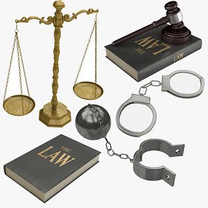 courtroom prison equipments 3D