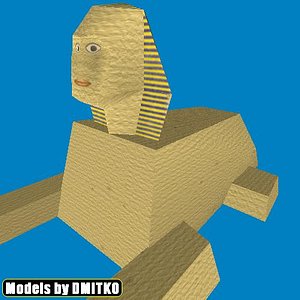 low-poly sphynx 3d model