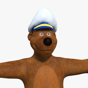 3d model cartoon bear rigged
