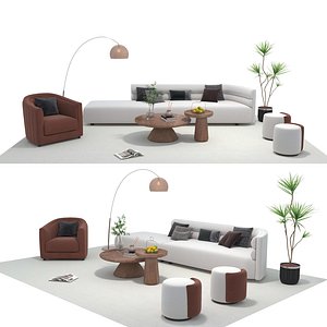 Fabric sofa set3 3D
