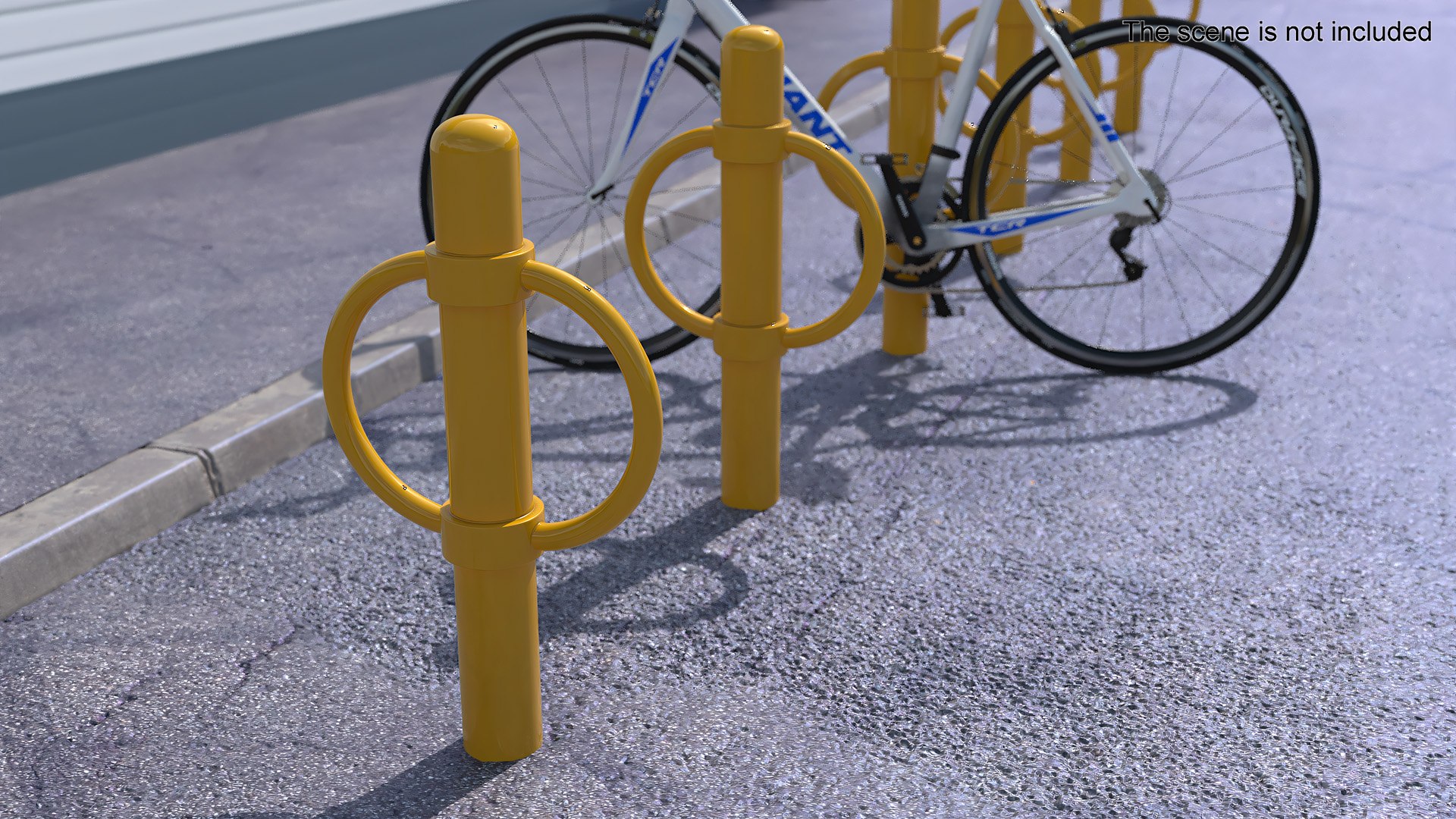 Outdoor Bike Rack Yellow Model - TurboSquid 2225195