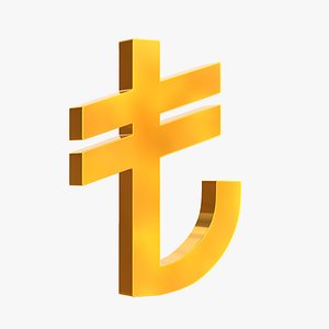 3D Lira currency sign