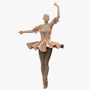 3D female ballerina outfit with texture