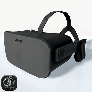 Oculus rift headset low poly